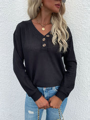 V-neck Long Sleeve Knitwear