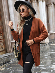 Solid Color Knitted Cardigan Sweater
