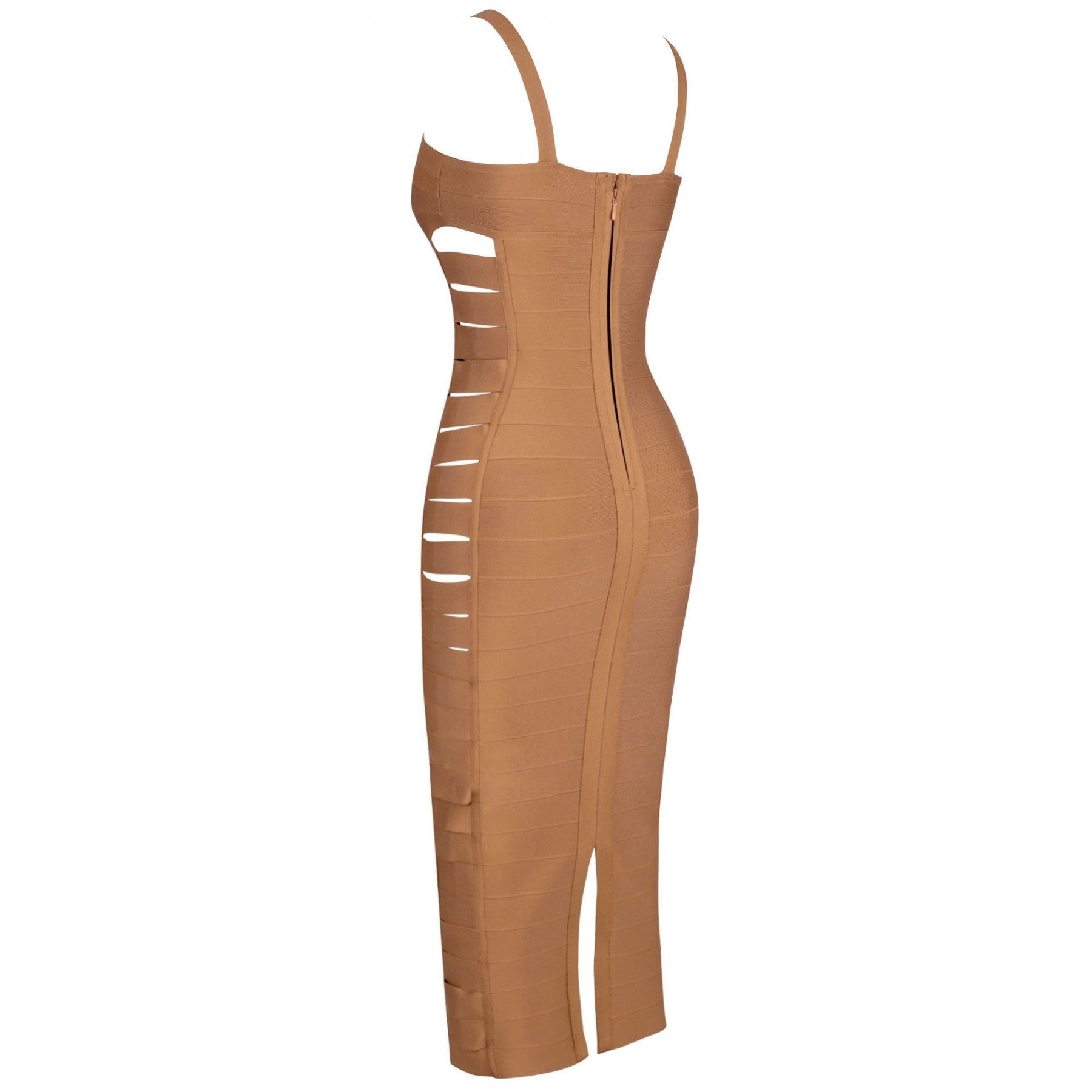 Strappy Sleeveless Cut Out Over Knee Bandage Dress PF19176