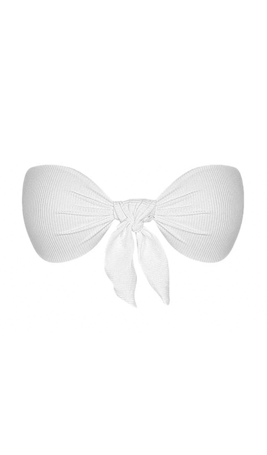 White Bind Bikini Top