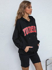 College Style Letter Print Sweatshirt