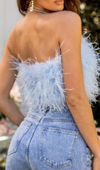 Strapless Feather Top