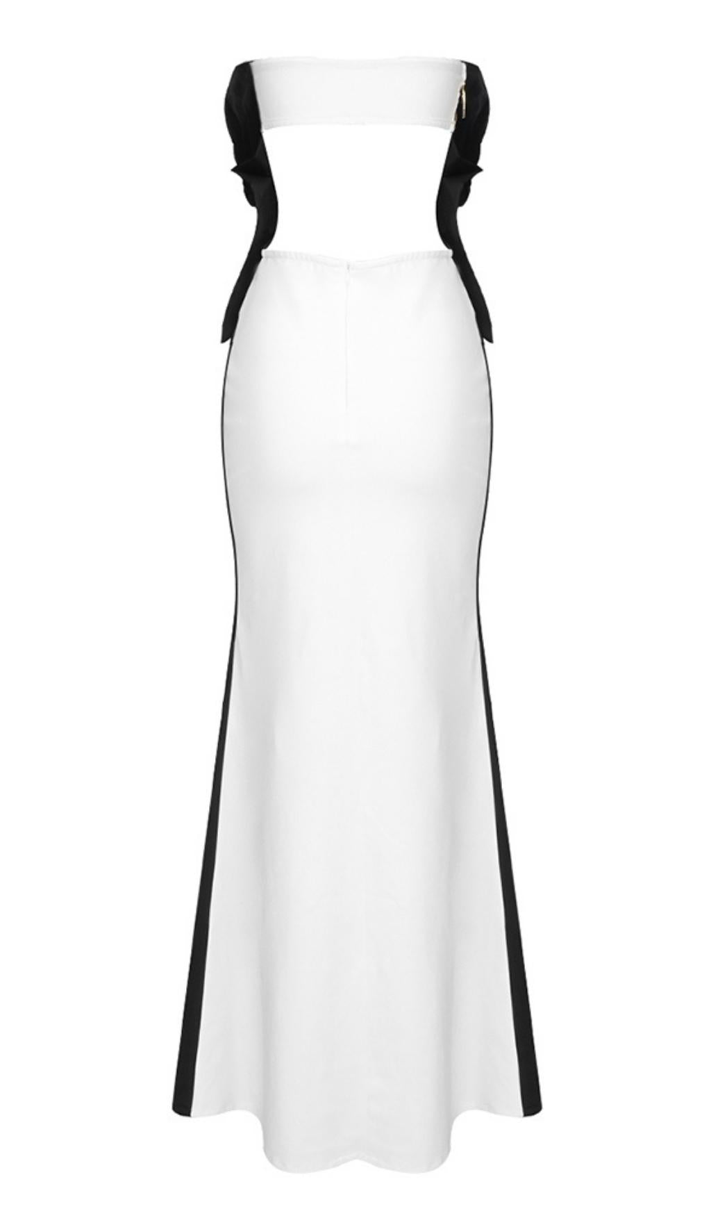 Strapless Cut Out Maxi Dress