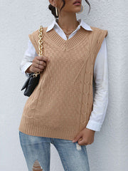 Solid Color Knitted Twist Vest