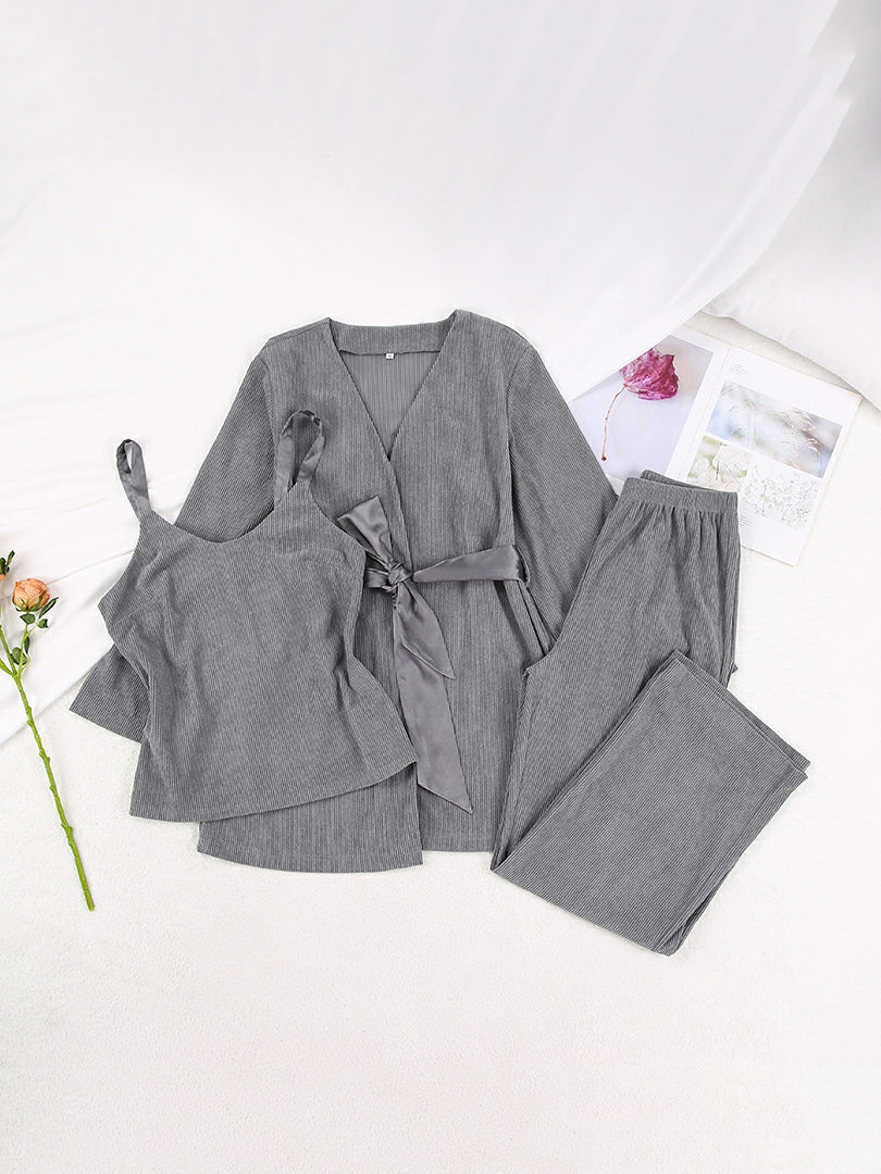 Pit Corduroy Camisole Nightgown Trousers Three-piece