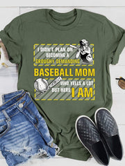 Kurzärmliges T-Shirt mit Baseball-Mom-Print