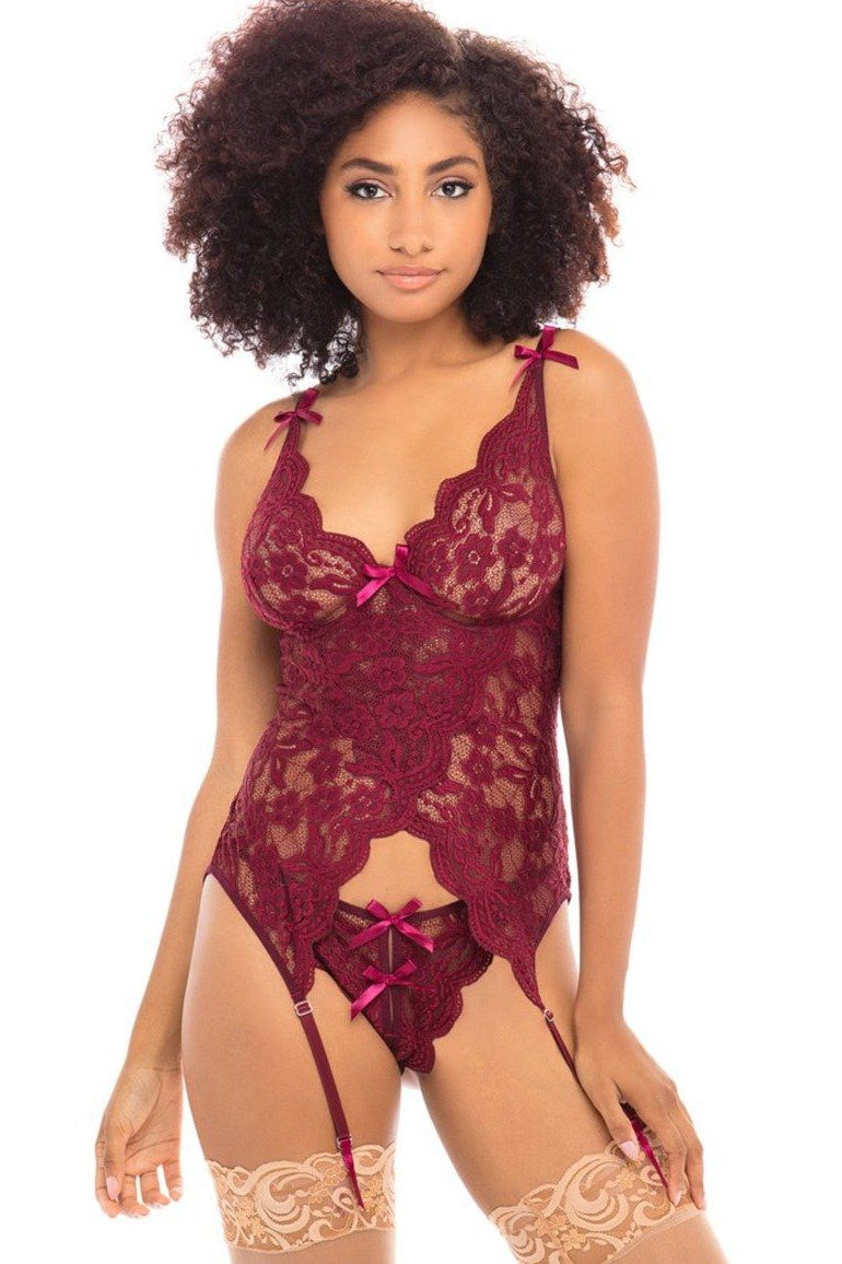 Bustier de encaje con lazo en la espalda