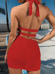 Vestido mini halter para mujer 