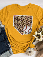 Camiseta de manga corta con estampado de béisbol