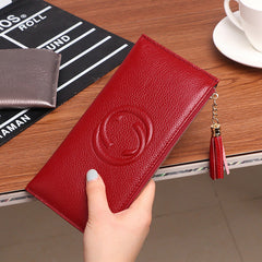 women's long leather fashion multi-card position large-capacity  wallet
