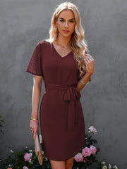 Turtleneck Loose Ruffle Dress