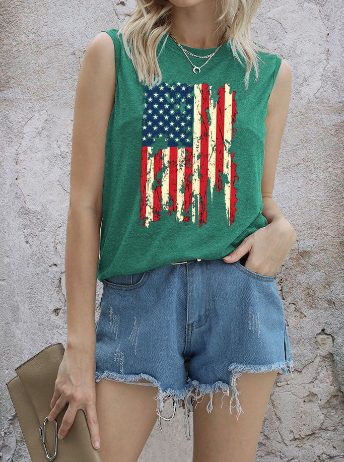 Camiseta sin mangas del Día de la Independencia de Estados Unidos 