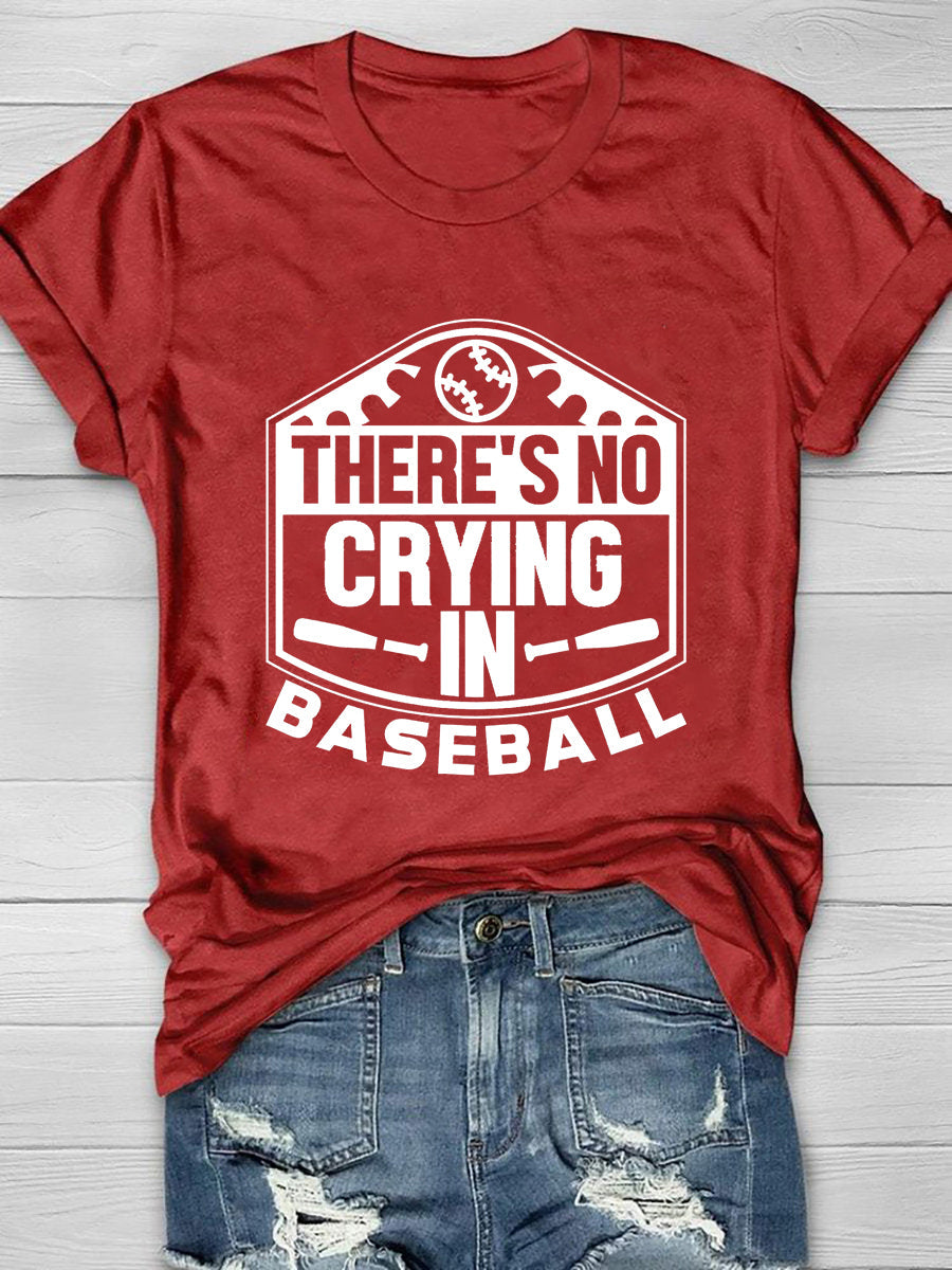 Kurzärmliges T-Shirt mit „There's No Crying In Baseball“-Aufdruck