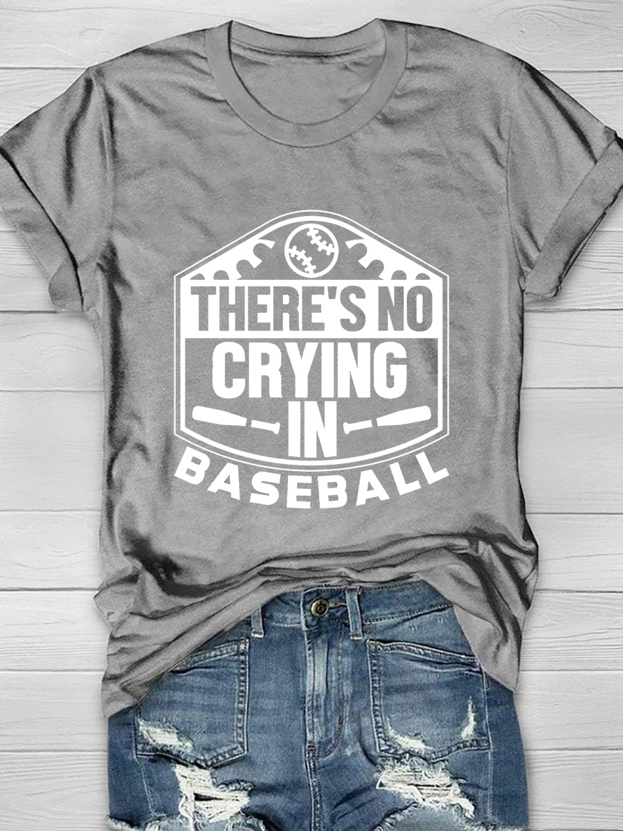 Kurzärmliges T-Shirt mit „There's No Crying In Baseball“-Aufdruck