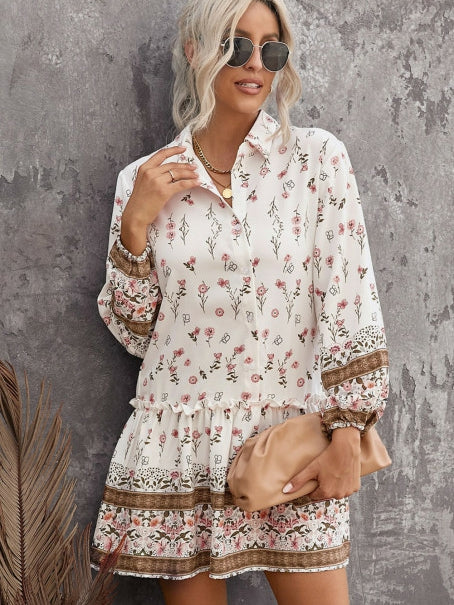 Balloon Sleeve Shirt Dress