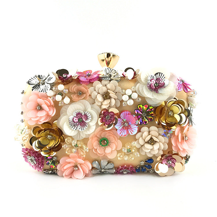 Dame Blume Perlen Bankett Party Clutch Bag2107