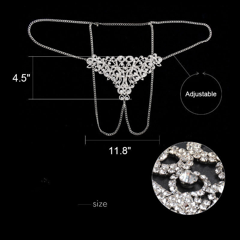 Braguitas de lujo con cadena y diseño de flores de diamante para mujer XG2192 (apto para todas las tallas)