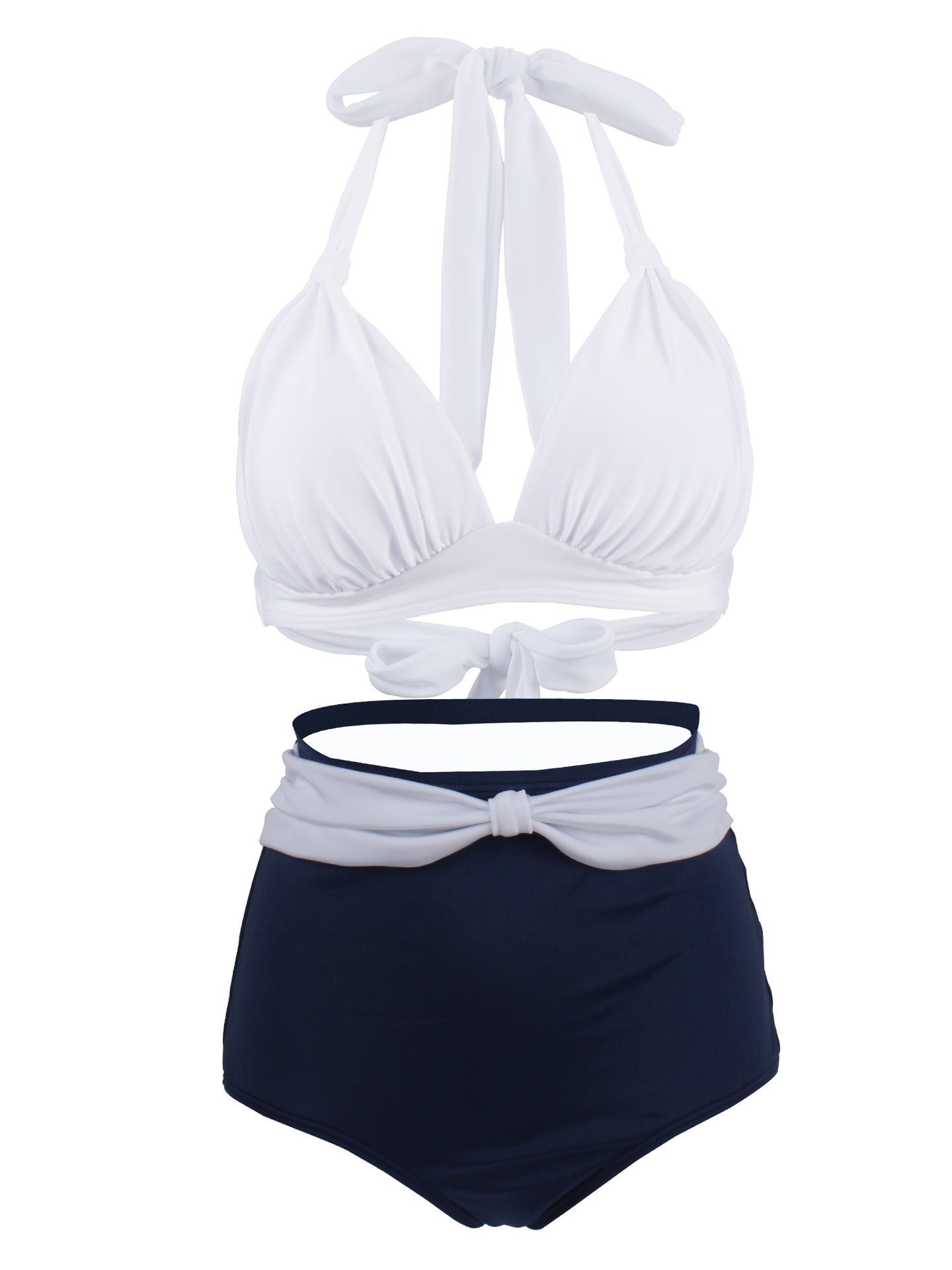 Wave Point High Waist Strap Swimsuit