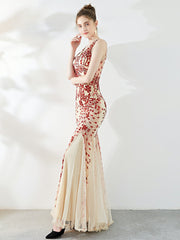 Fishtail Sequin long evening dress