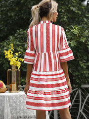 Striped check ladies summer dress