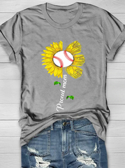 Proud Mom Sunflower Short Sleeve T-Shirt