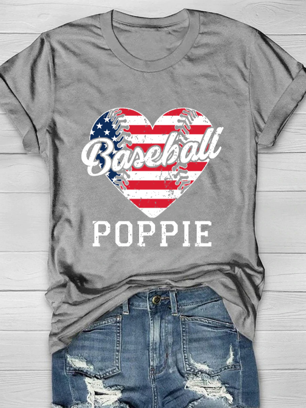 Baseball Poppie Flag T-Shirt