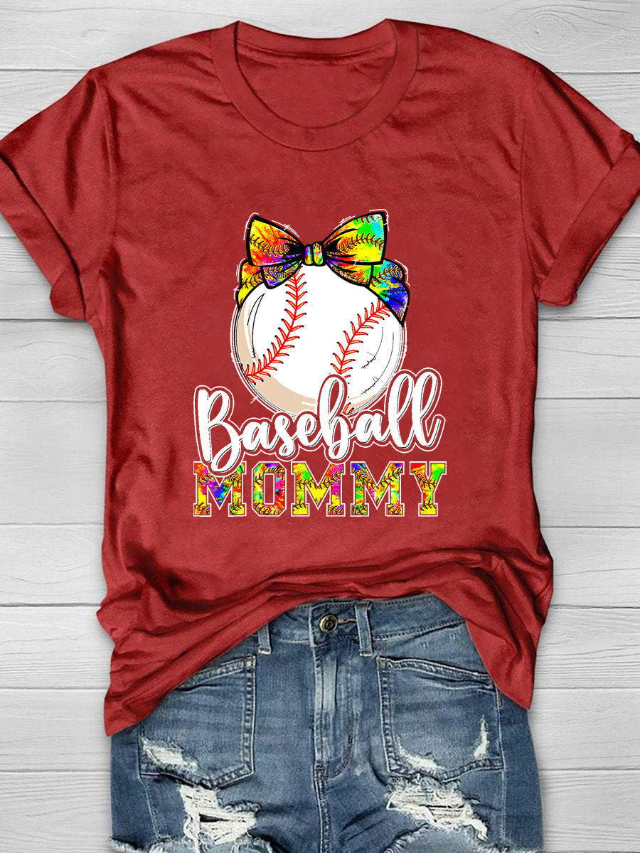 Baseball Mommy Tie Dye T-Shirt
