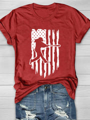 Baseball Girls Flag  T-Shirt