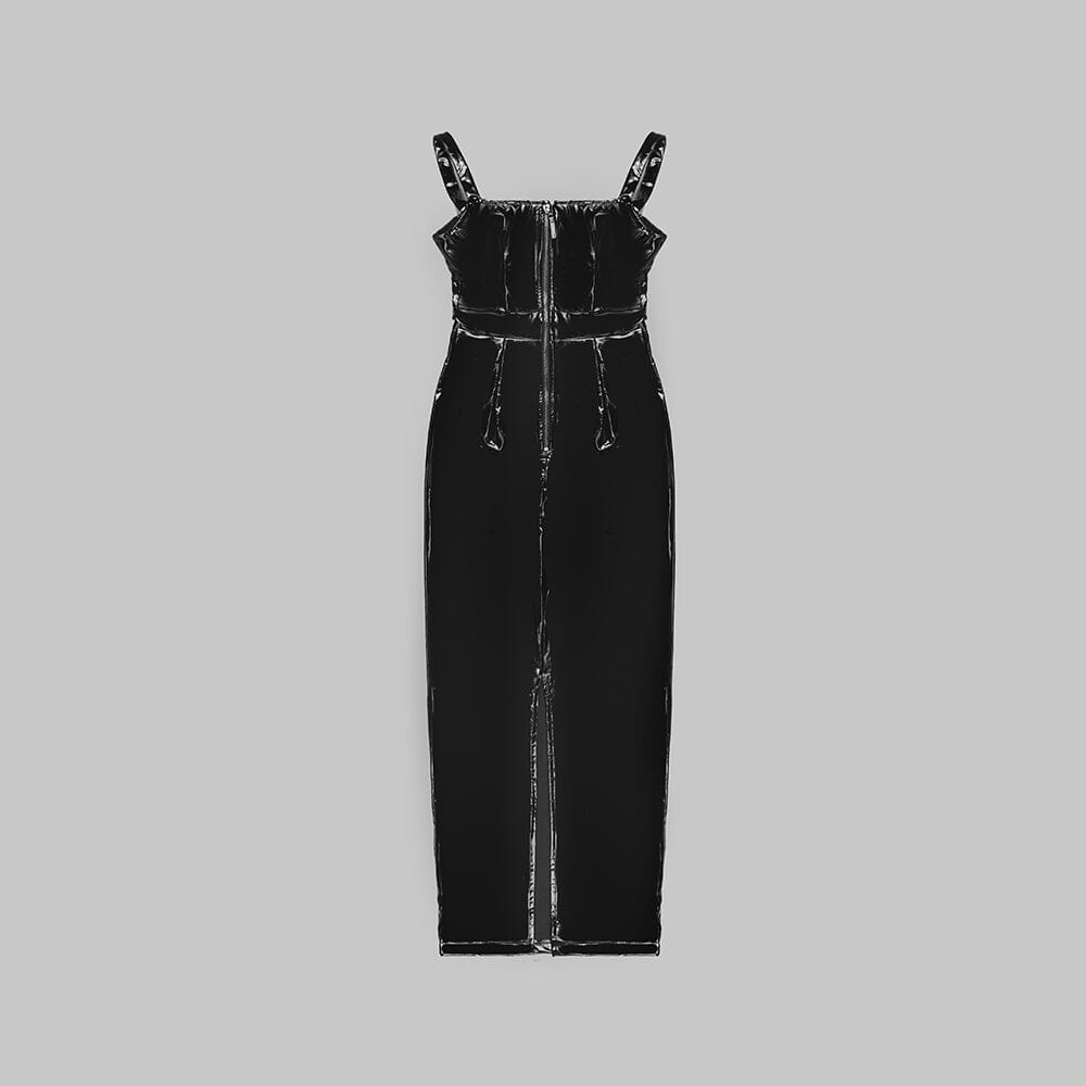 Bandeau-Maxikleid mit Trägern in Schwarz