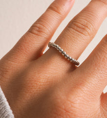 Beaded Ring Silver