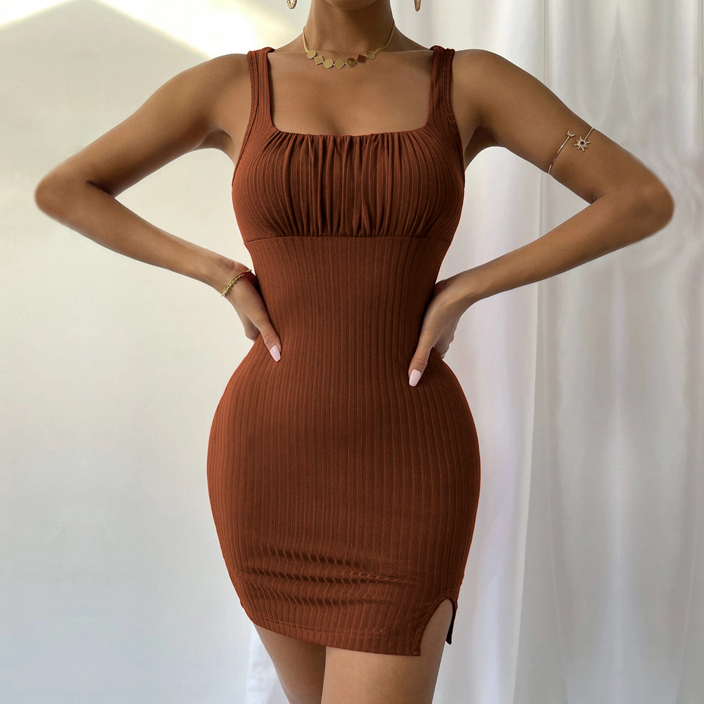 Elegant Suspender Knitted Dress