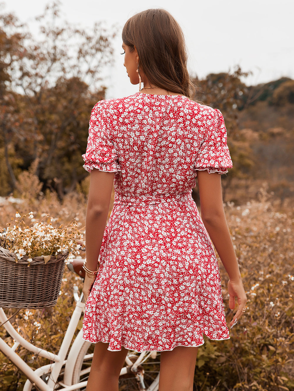 Vestido estampado rojo 