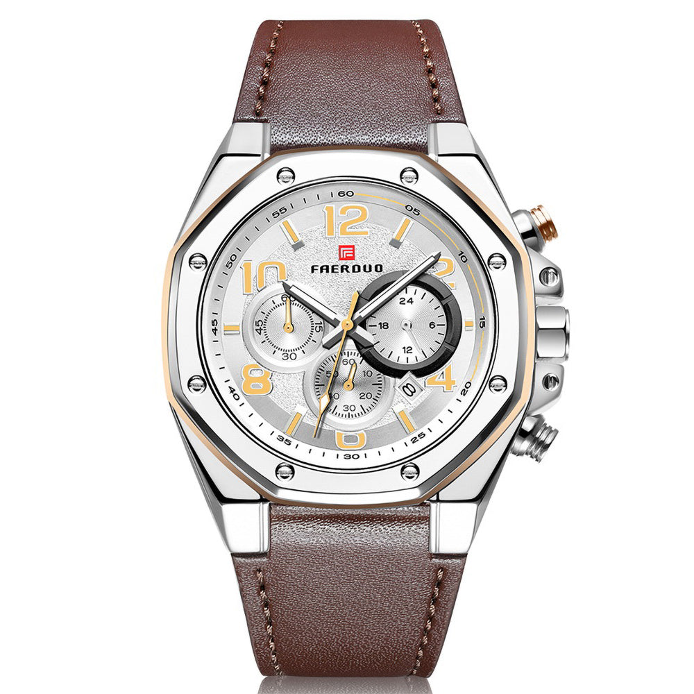 Reloj para hombre con correa de cuero genuino 