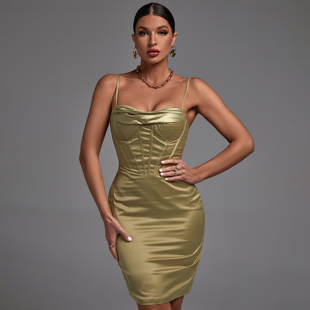 Ärmelloses, gestreiftes Mini-Bodycon-Kleid mit Trägern