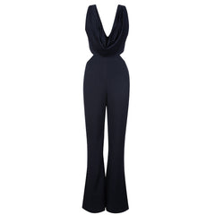 V Neck Sleeveless Cut Out Bodycon Jumpsuit