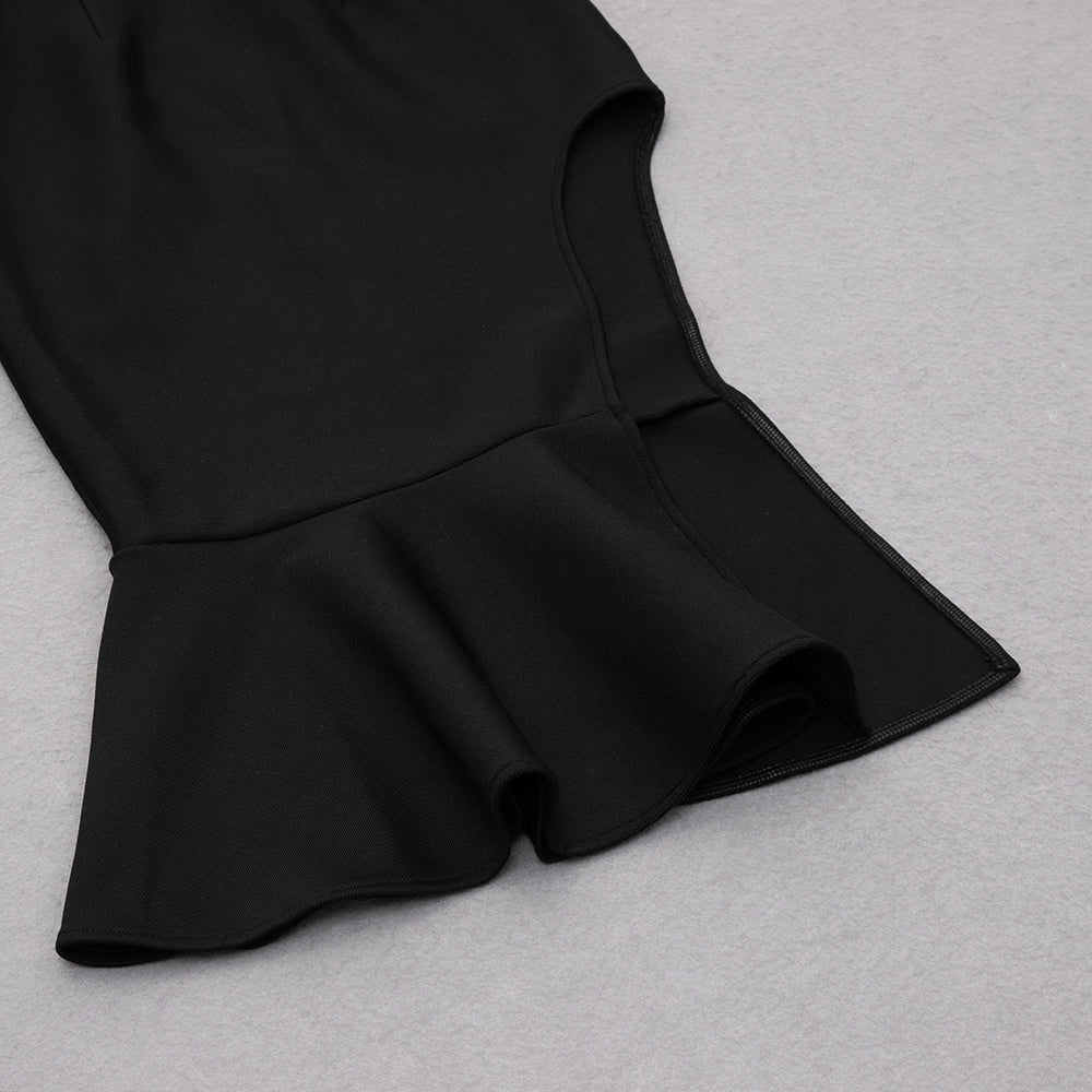 V Neck Sleeveless Midi Fishtail Bandage Dress HB78930