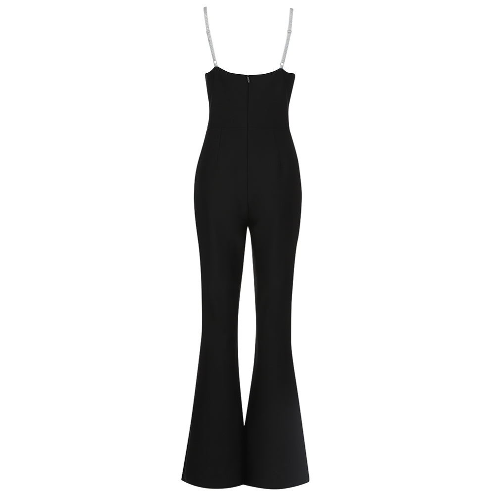 Strappy Sleeveless Bell-Bottoms Bandage Jumpsuit