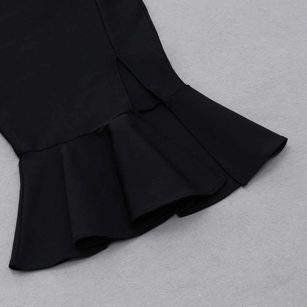 V Neck Sleeveless Midi Fishtail Bandage Dress HB79320