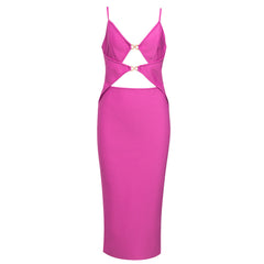 Strappy Sleeveless Midi Cut Out Bandage Dress HB79560