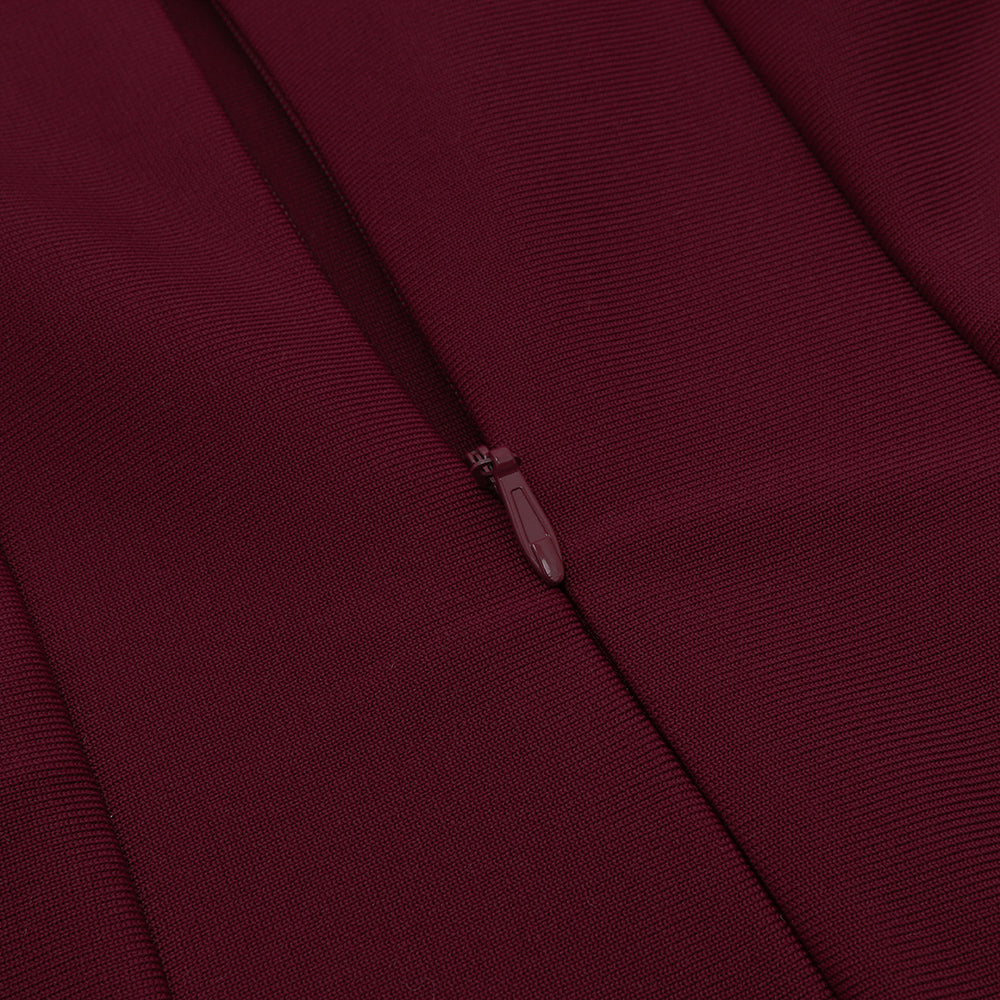 Strappy Short Sleeve Slit Midi Bandage Dress HB7985