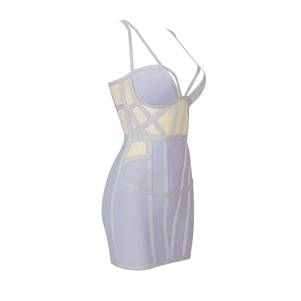 Strappy Sleeveless Mini Cut Out Bandage Dress HL6269