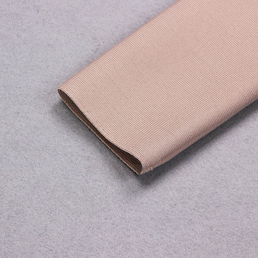 One Shoulder Long Sleeve Drill Chain Mini Bandage Dress