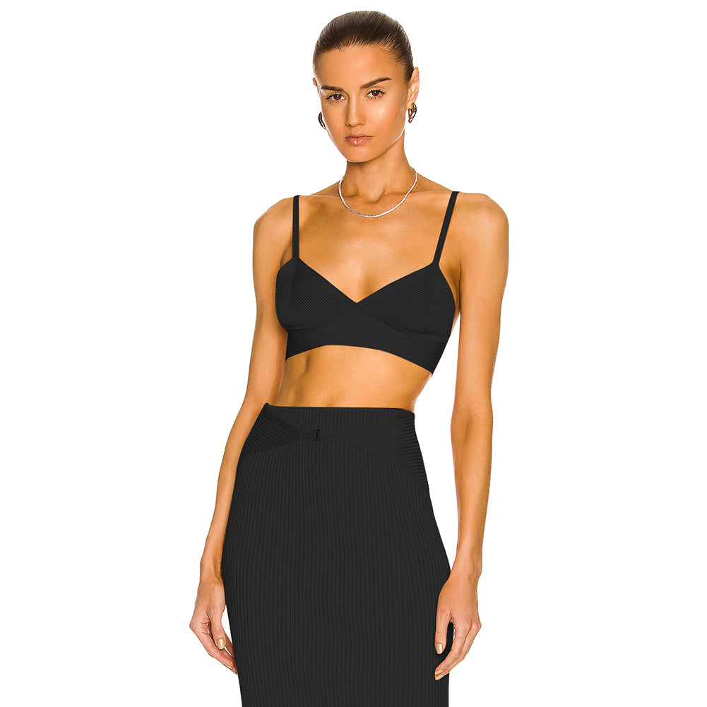 Strappy Sleeveless Exposed Waist Bandage Set