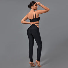One Shoulder Sleeveless Cut Out Bandage Set