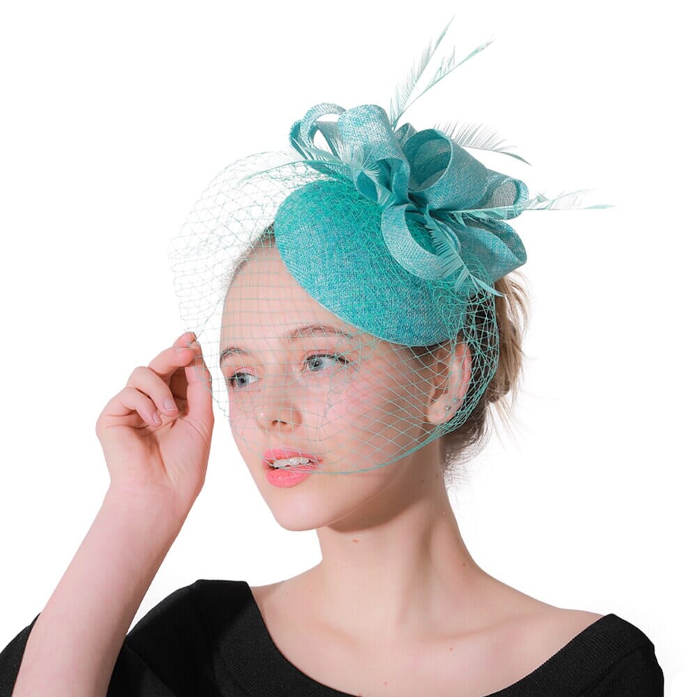 Turquoise Veil Fascinators