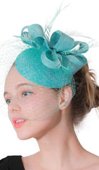 Turquoise Veil Fascinators