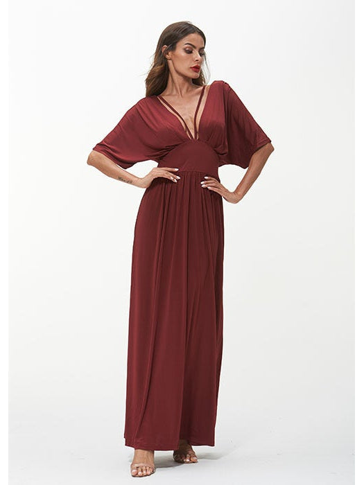 V-neck Long Dress