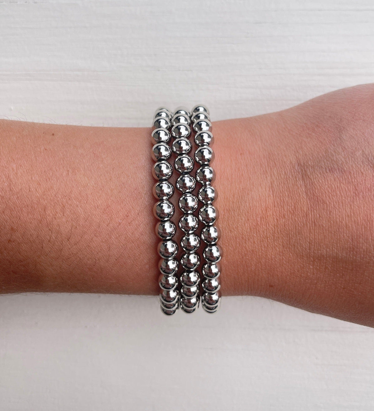 Metallic Stackables - Silber 6mm