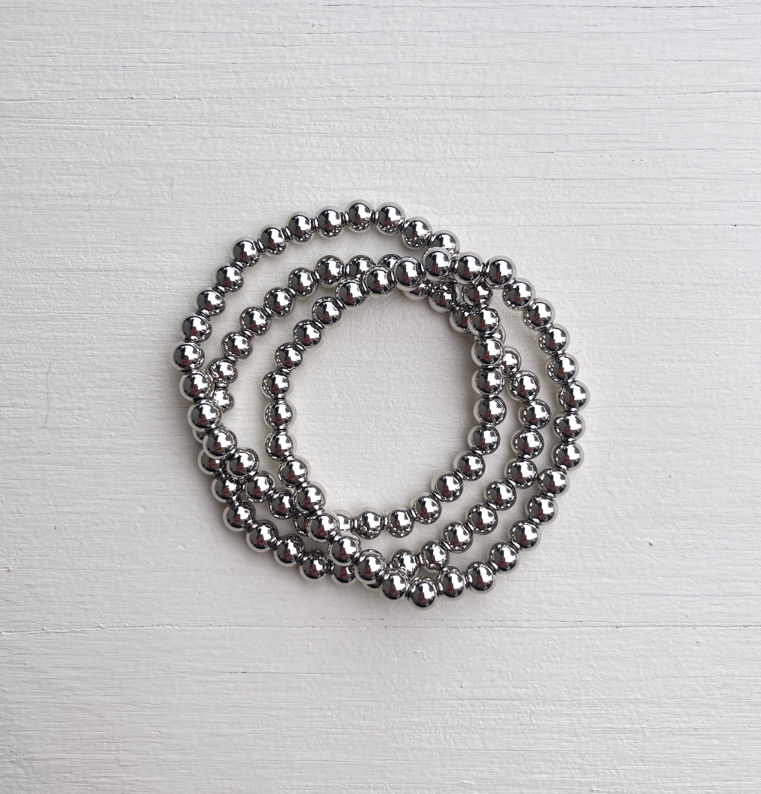 Metallic Stackables - Silber 6mm