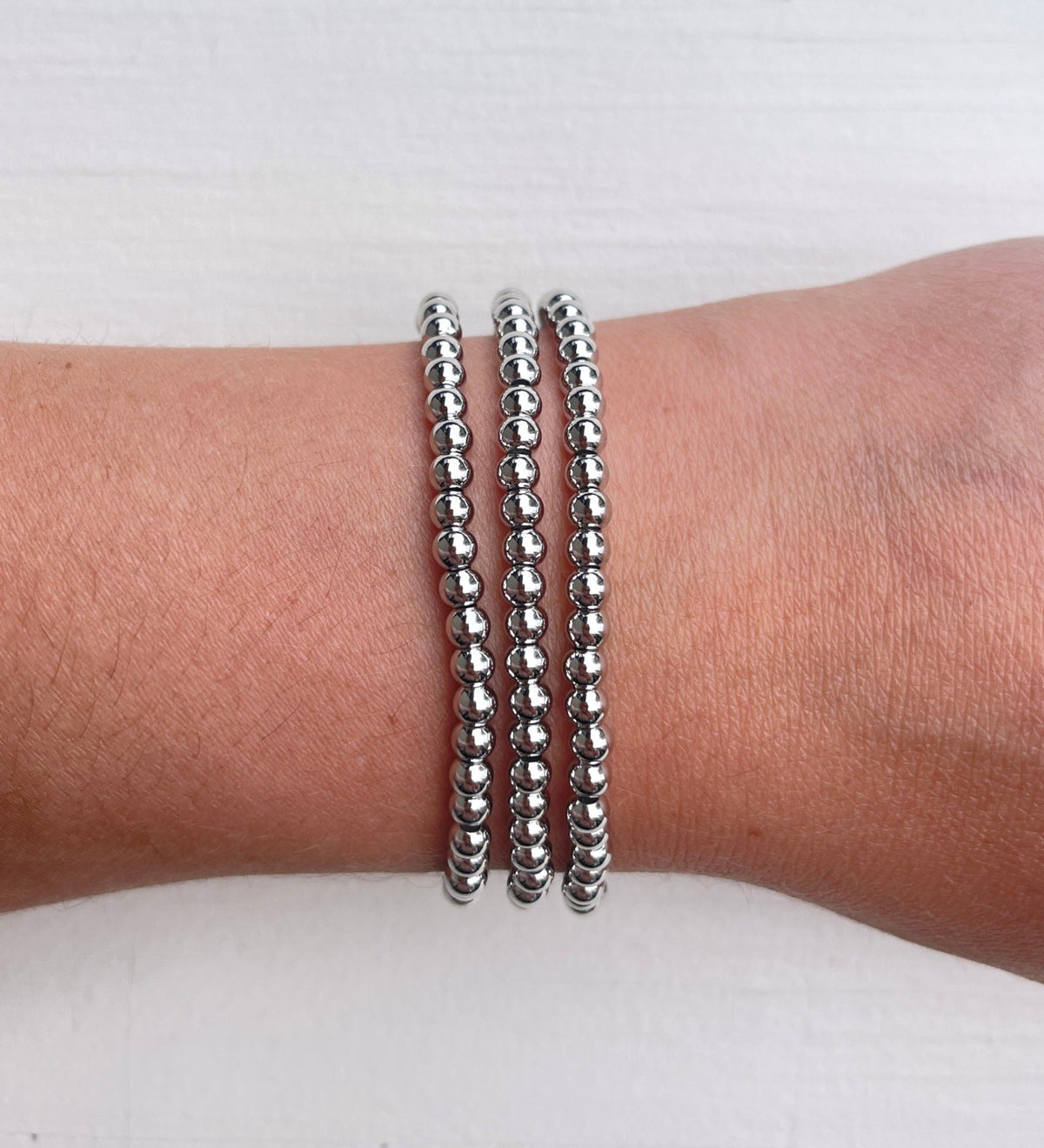 Metallic Stackables - Silver 4mm